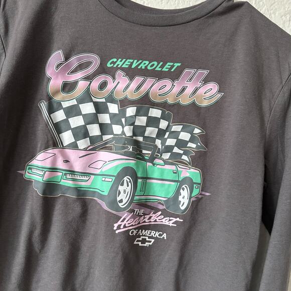 Women's Gray GM Corvette Long Sleeve Pastel T-Shirt Size Large - Picture 2 of 3